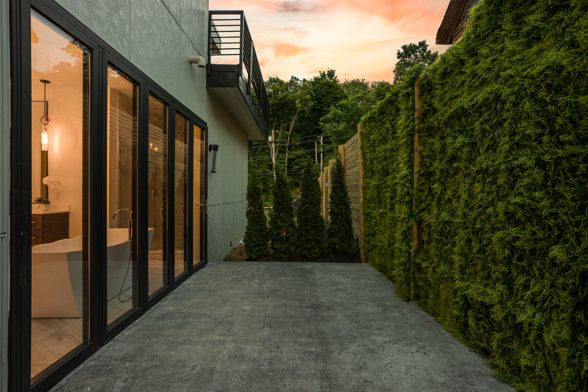 Eaton custom home — evening exterior